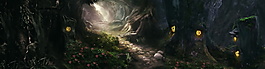 清新森林系banner背景