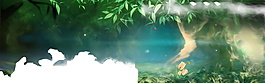 清新森林系banner背景