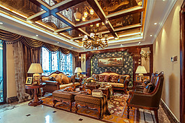 復(fù)式中式風(fēng)格客廳裝修效果圖