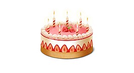 卡通草莓生日蛋糕插畫png元素