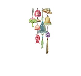 卡通彩绘无色挂铃png元素