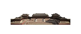 中式宮殿建筑遠景風景png元素