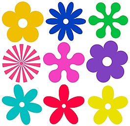 卡通彩色太陽花png元素