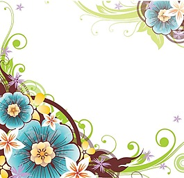 卡通彩色花朵png元素