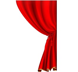 簡(jiǎn)約紅色幕布元素
