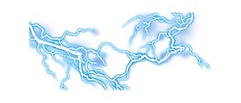 卡通藍色閃電png元素