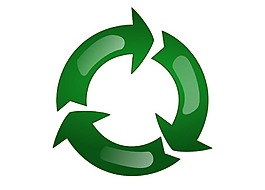 卡通綠色循環(huán)標(biāo)志png元素