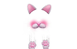 卡通粉色猫咪头像png元素