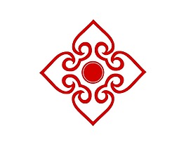 手绘红色花纹元素