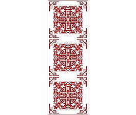 復古紅色花紋元素
