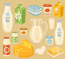 營養(yǎng)美味的奶制品插畫