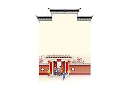 復(fù)古建筑新年元素