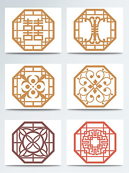 中国古典窗户花纹素材