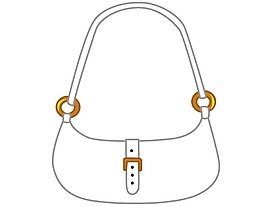 簡筆畫女包包插畫png元素