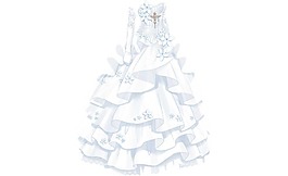 白色婚紗卡通png元素