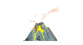 卡通火山噴濺插畫png元素