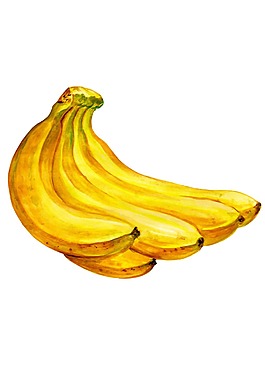 金黃色香蕉png元素