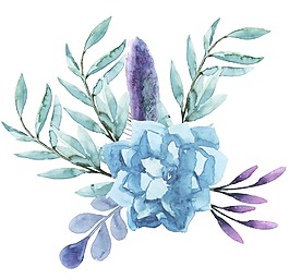 卡通手繪花朵葉子png元素