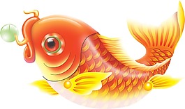 卡通金色鯉魚png元素