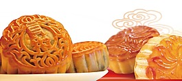黄色美味月饼png元素
