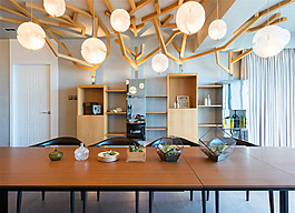 簡約餐廳長方形餐桌裝修室內(nèi)效果圖