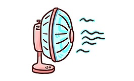 彩繪電風(fēng)扇插畫png元素