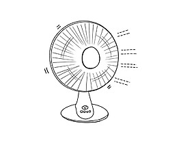 簡筆畫電風(fēng)扇插畫png元素