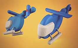 可愛的藍(lán)色玩具飛機(jī)jpg素材