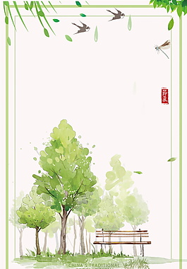清新春季海报背景设计