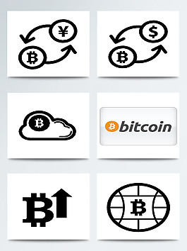 线稿比特币转换图标