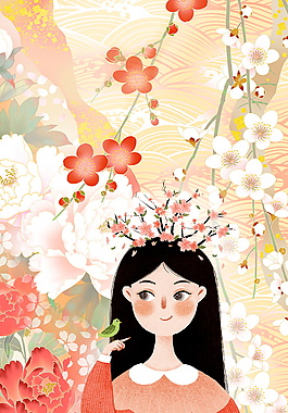 浪漫花朵春季海報背景設計