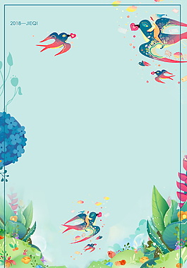 簡約清新春季海報背景設計