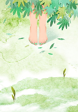 清新春季海報背景設計