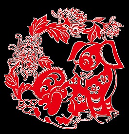 傳統(tǒng)剪紙風(fēng)狗年元素設(shè)計(jì)