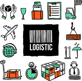 手繪時尚物流插畫