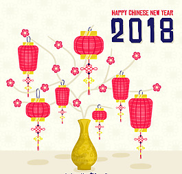 卡通矢量新春元素海報