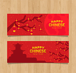 新春紅色狗年橫幅