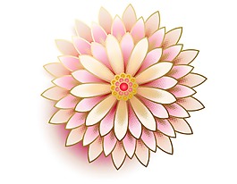 粉色牡丹花朵插畫png元素