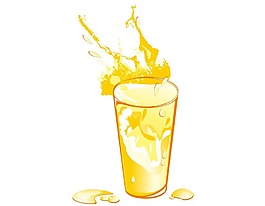 金色果汁插畫png元素