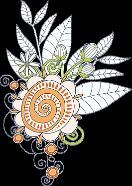 手繪勾線太陽花PNG透明素材