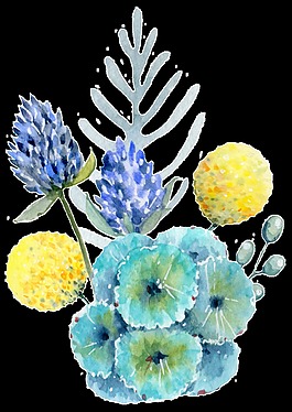 手繪黃色蔥花PNG透明素材