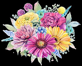 一束美麗的鮮花PNG透明素材