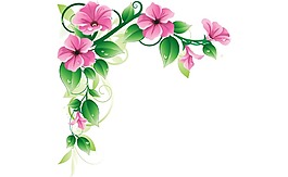 清新粉色花朵元素