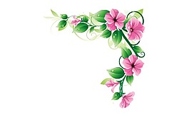 清新簡約粉色花朵元素