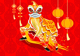 2018年狗年紅色中國風春節(jié)新年大吉