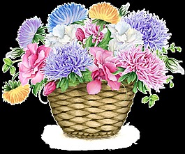 鮮花籃子裝飾素材