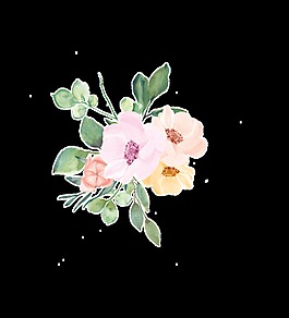 清雅清新花草花束裝飾素材