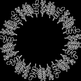 手繪花環(huán)免扣黑白花環(huán)