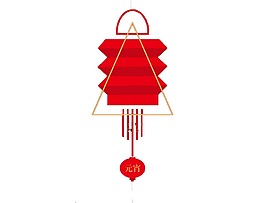 簡(jiǎn)約紅色燈籠元素
