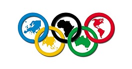 抽象彩色涂鸦五环元素